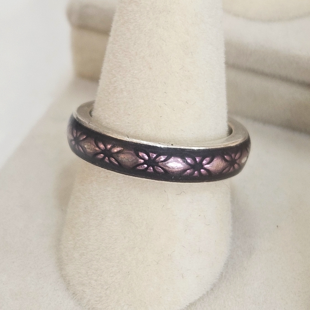 Pandora Purple Floral Vintage Ring Sterling Silver (US 6.75)